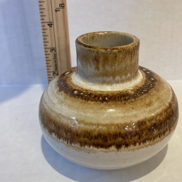 Mid-Century Modern Zaalberg Pottery Holland Small Earthenware Neutral Vase - Picture 3 of 9